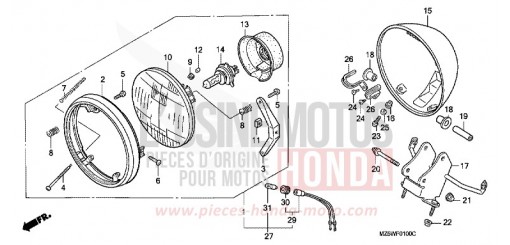 PROJECTEUR (VF750CW/X/Y) (VF750C2W/X/Y) VF750CX de 1999